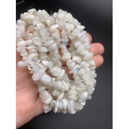 Каменные бусины, Лунный камень, фриформы, 7х5 мм, длина нити 38 см