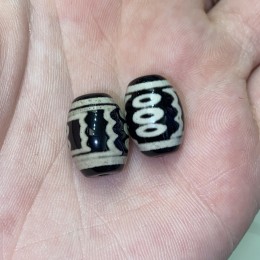 Бусина Дзи "621" из агата, 5 глаз, размер 12х9 мм, цена за 1 шт