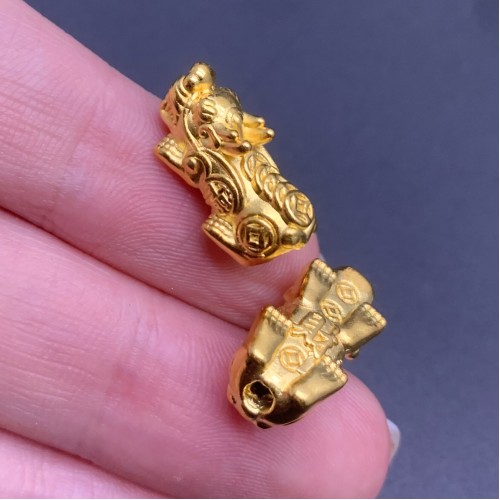 Пияо №16, Серебро, с позолотой, 25х11 мм, цена за 1 шт