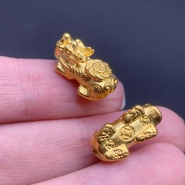 Пияо №55, Серебро с позолотой, 17 х 7 мм, цена за 1 шт