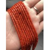 Каменные бусины, Коралл, оранжевый, трубочки, 5х3 мм, длина нити 38 см