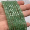 Каменные бусины, Авантюрин зеленый, натуральный, кубик гладкий, 4х4 мм, длина нити 38 см