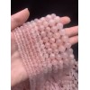 Каменные бусины, Розовый кварц, с жемчужным блеском, шарик гладкий, 6 мм, длина нити 38 см