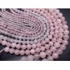Каменные бусины, Розовый кварц, с жемчужным блеском, шарик гладкий, 10 мм, длина нити 38 см