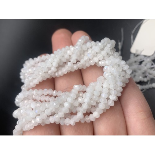 Каменные бусины, Лунный камень, рондель огранка, 3,5х2,5 мм, длина нити 38 см