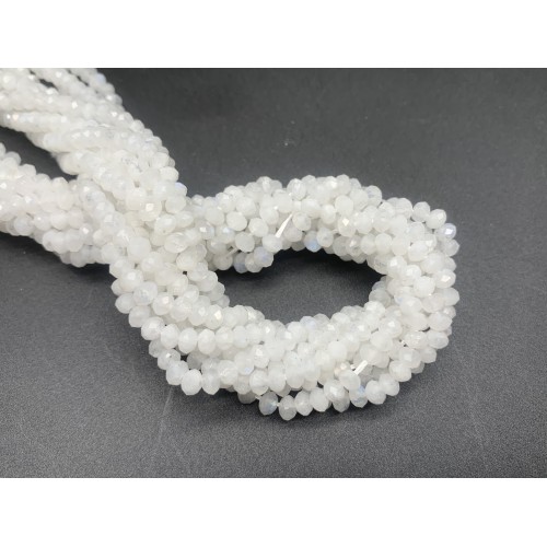 Каменные бусины, Лунный камень, рондель огранка, 3,5х2,5 мм, длина нити 38 см