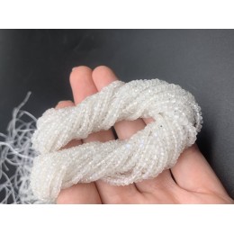 Каменные бусины, Лунный камень, рондель огранка, 3х2,5 мм, длина нити 38 см