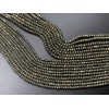 Каменные бусины, Пирит, рондель огранка, 2х3 мм, длина нити 39 см