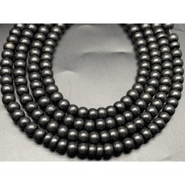 Каменные бусины, Шунгит, Карельский, рондель, 8х6 мм, длина нити 15-16 см, 25 бусин