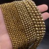 Каменные бусины, Гематит синтетический, золото, шарик огранка, размер 6 мм, нить 38 см