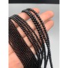 Каменные бусины, Агат, чёрный, шарик гладкий, 4 мм, длина нити 37-38 см