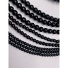 Каменные бусины, Агат, чёрный, шарик гладкий, 4 мм, длина нити 37-38 см