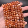 Каменные бусины, Агат Ботсвана персиковый, люкс, шарик гладкий, размер 6 мм, нить 38 см 16377