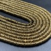 Каменные бусины, Гематит синтетический, золото, размер 4х1 мм, длина нити 38 см