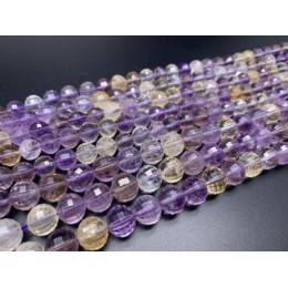 Каменные бусины, Аметрин люкс, в ювелирной огранке, шарик 10 мм, длина нити 38 см