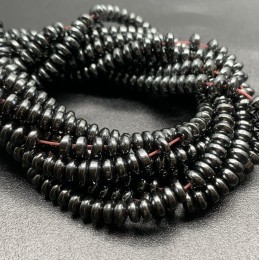 Каменные бусины, Гематит синтетический, темное серебро, диск, размер 4х2 мм, нить 38 см