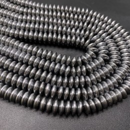 Каменные бусины, Гематит синтетический, серебро, диск, размер 8х3 мм, нить 38 см