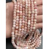 Каменные бусины, Опал розовый, кубик, огранка, 5х5 мм, длина нити 38-39 см