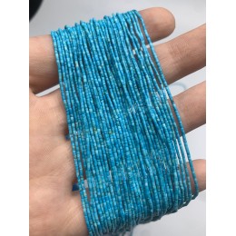 Каменные бусины, Турквенит, трубочки, 1х1 мм, длина нити 38 см