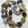 Каменные бусины, Агат, фриформы, 20х18 мм, 11 бусин, длина нити 38 см