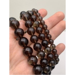 Каменные бусины, Раухтопаз, дымчатый кварц, шарик гладкий, размер 6-6,5 мм, длина нити 38 см