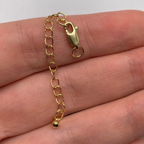 Карабин, замочек, плоский, латунь, под золото, 10 мм, с удлинителем 50 мм, подвеска капля, цена за 1 шт