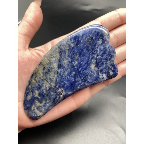 Скребок "Лапка" для массажа Гуаша из Содалита, 100 x 50 x 5 мм