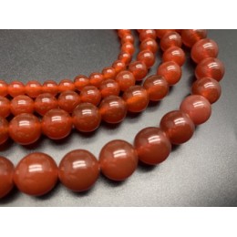 Каменные бусины, Сердолик (Карнеол), шарик гладкий, 8 мм, длина нити 38 см