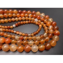 Каменные бусины, Сердолик мульти, шарик гладкий, 6 мм, длина нити 38 см
