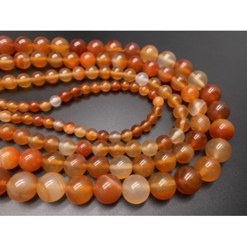 Каменные бусины, Сердолик мульти, шарик гладкий, 6 мм, длина нити 38 см