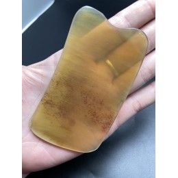 Скребок "Квадрат" для массажа Гуаша из Рога Буйвола, светлый, 100 x 5 мм