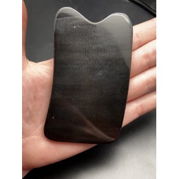 Скребок "Квадрат" для массажа Гуаша из Рога Буйвола, темный, 100 x 5 мм