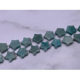 Каменные бусины, Амазонит, звездочки, 16 мм, цена за 1 шт.