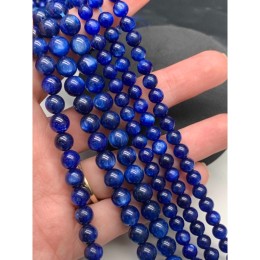 Каменные бусины, Кианит, люкс, шарик гладкий, 8 мм, длина нити 19 см
