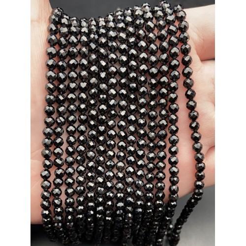 Каменные бусины, Шпинель, шарик, огранка, 4 мм, длина нити 38 см