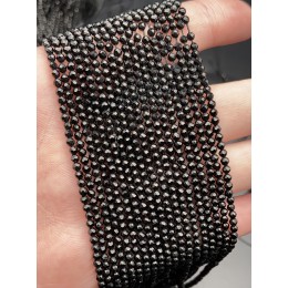 Каменные бусины, Шпинель, шарик, огранка, 3 мм, длина нити 38 см