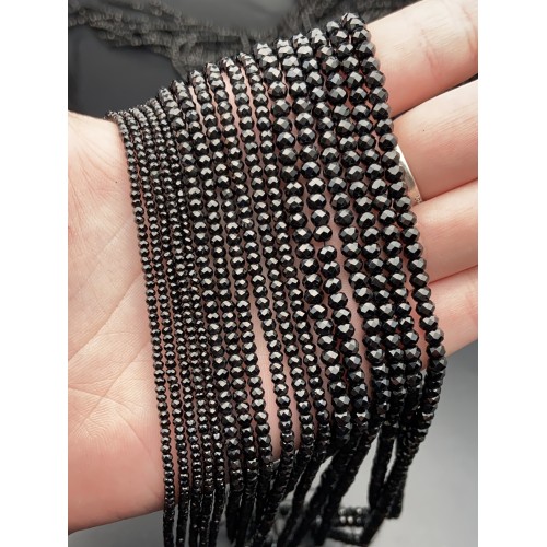 Каменные бусины, Шпинель, огранка, рондель, 1,5х2 мм, длина нити 38 см