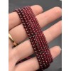 Каменные бусины, Гранат, шарик гладкий, 2-2,5 мм, длина нити 38 см