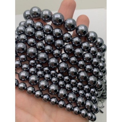 Каменные бусины, Терагерц, шарик гладкий, 8 мм, длина нити 38 см