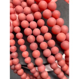 Каменные бусины, Сердолик (Карнеол), матовый, шарик гладкий, 10 мм, длина нити 38 см