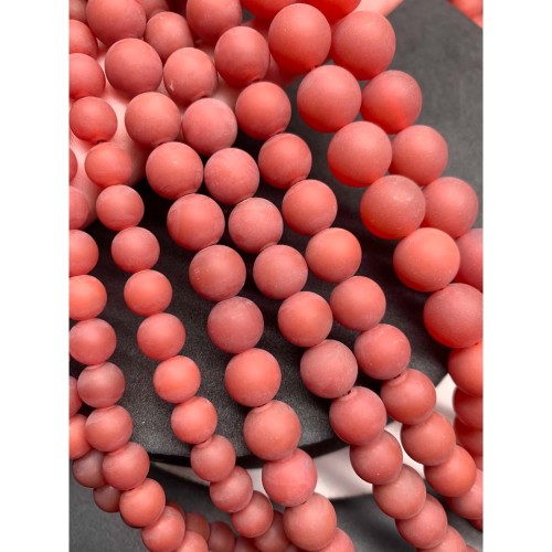 Каменные бусины, Сердолик (Карнеол), матовый, шарик гладкий, 10 мм, длина нити 38 см