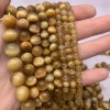 Каменные бусины, Тигровый глаз, золотой, шарик гладкий, 6 мм, длина нити 38 см