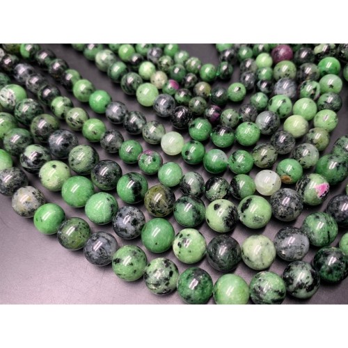 Каменные бусины, Цоизит, шарик гладкий, 6-6,5 мм, длина нити 38 см