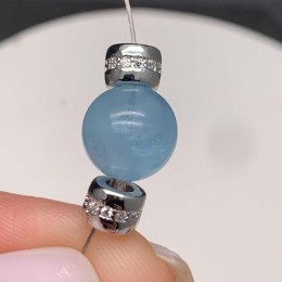 Разделитель с фианитами, латунь, цвет родий, размер 5,5 х 4 мм