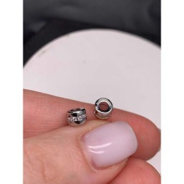 Разделитель с фианитами, латунь, цвет родий, размер 5,5 х 4 мм