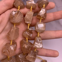Каменные бусины, Кварц, не обработанный, фриформы, 20-25 мм, длина нити 38 см, 16 шт