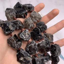 Каменные бусины, Раухтопаз, Дымчатый Кварц, не обработанный, фриформы, 20-28 мм, длина нити 38 см, 16 шт