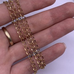 Цепь № 10, родий, цвет золото, размер звена 3,5 мм, длина 1 метр