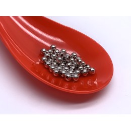 Бусина гладкая, разделитель, латунь, цвет родий(серебро), шарик 4 мм, цена за упаковку (40 шт)