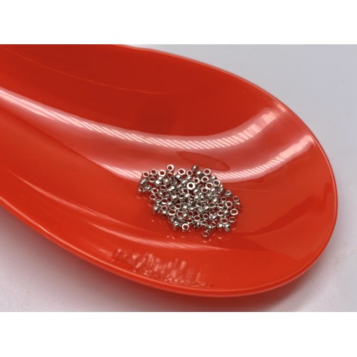 Кримпы, латунь, люкс, качество ААА, цвет родий(серебро), 2,5 мм, цена за упаковку (20 шт)